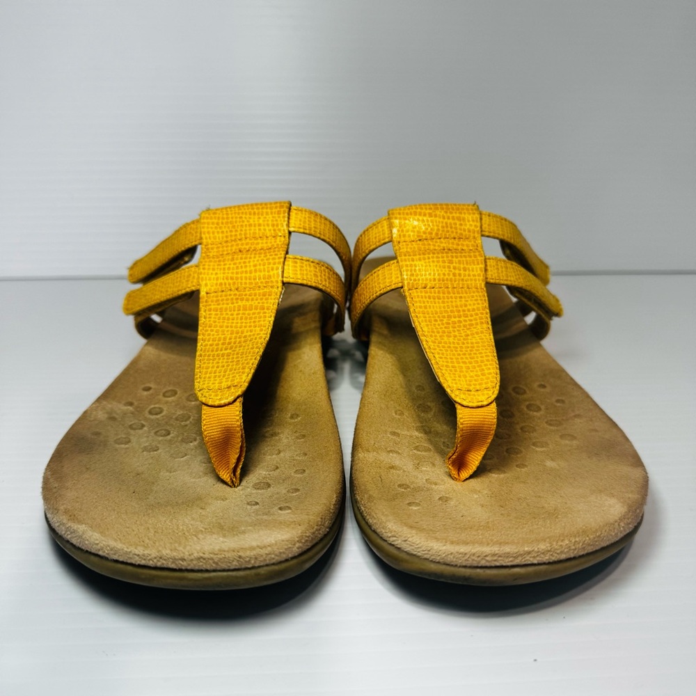 Vionic Elvia Yellow Leather Sandals Size 7.5 - Picture 5 of 14